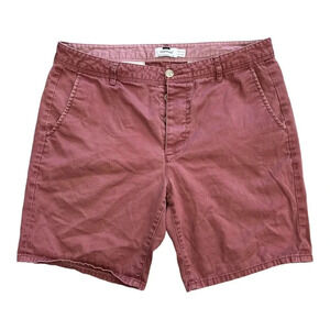 Topman Burgundy Button Closure Chino Shorts 36